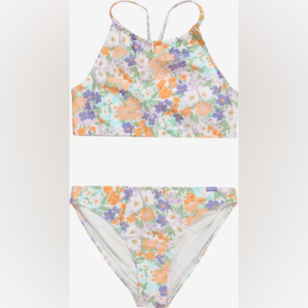 NWT Abercrombie Kids Floral Bralette Bikini Girls Size 17 18 Swim Beach Summer